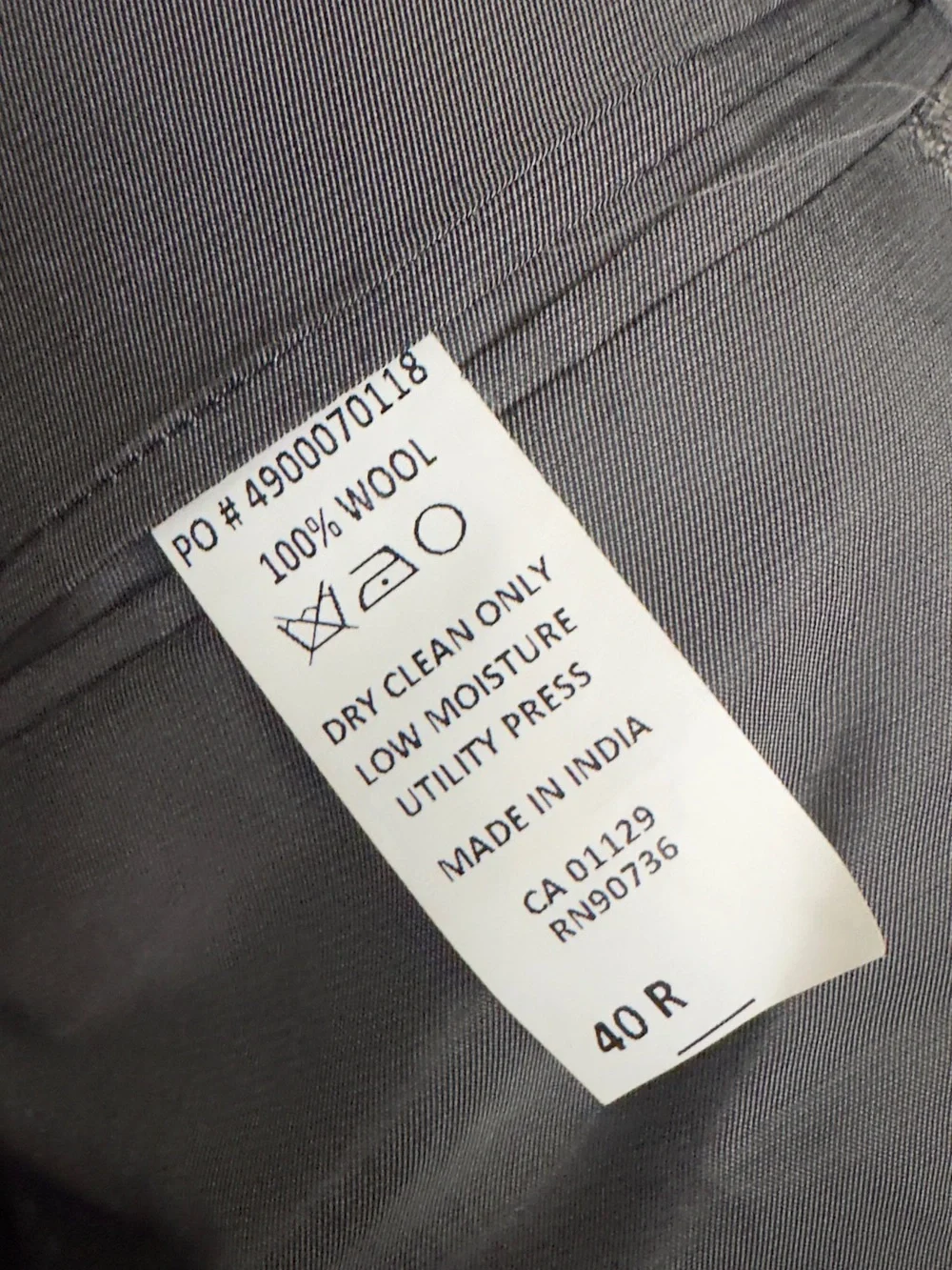 Calvin Klein Men’s Gray Plaid Windowpane Wool Blazer Sport Coat 40R